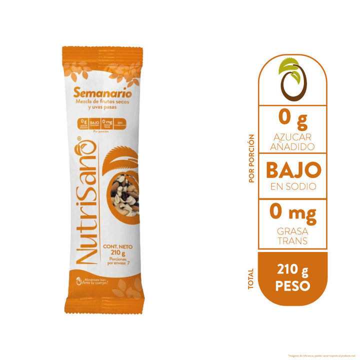 SEMANARIO MEZCLA DE FRUTOS SECOS CON UVAS PASAS