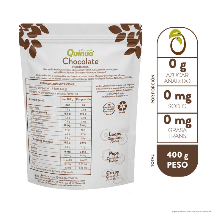 CEREAL QUINUA LOOPS CHOCOLATE x 400 g