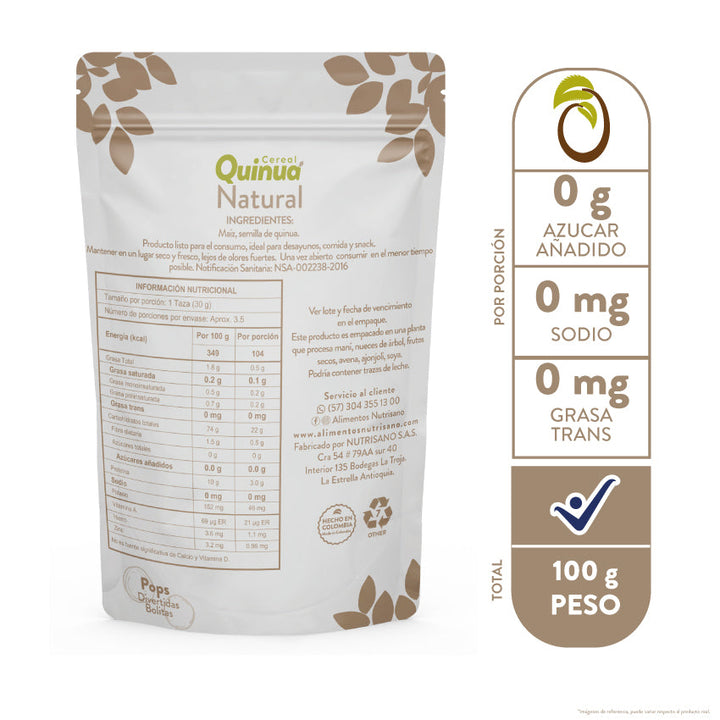 CEREAL QUINUA POPS NATURAL x 100 g