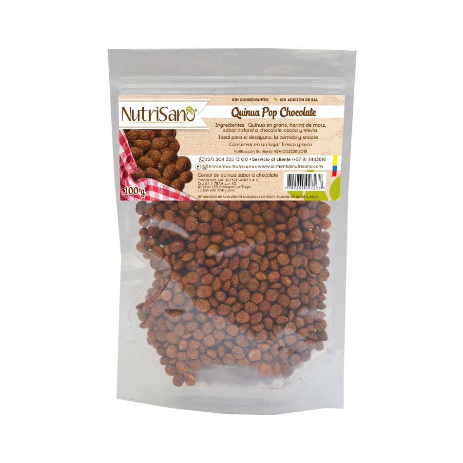 QUINOA POP CHOCOLATE CEREAL x100g 7,283 and 400g $ 24,871