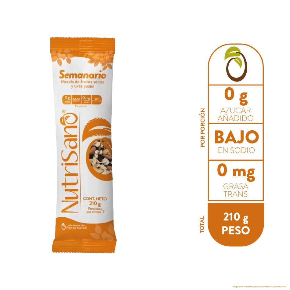 SEMANARIO MEZCLA DE FRUTOS SECOS CON UVAS PASAS