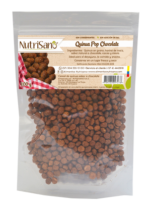 CEREAL QUINUA POP CHOCOLATE x100g 7.283  y 400g $ 24.871